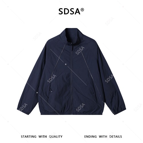 SDSA男装2026新款高贵轻奢简约纯色拉链立领夹克外套百搭宽松休闲
