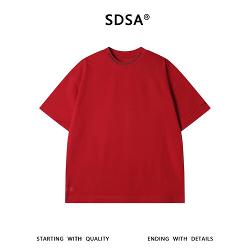 SDSA男装2026新款高贵轻奢美式潮牌领口字母印花圆领短袖T恤百搭
