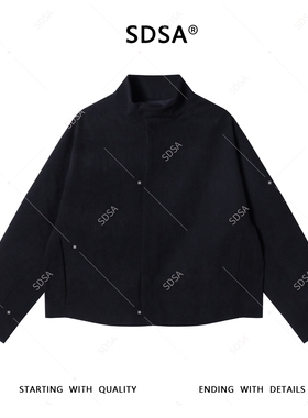 SDSA男士2025新款轻奢痞帅男装纯色半高领拉链外套网红款夹克915
