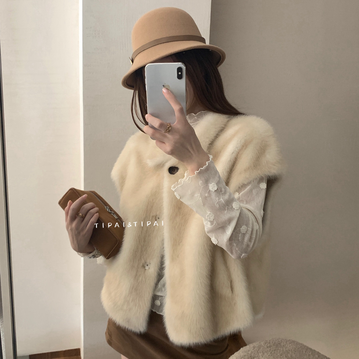TIPAI-毛真的好柔软软软糯糯怎么搭配都好看马甲(单卖马甲)6633x