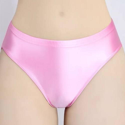 新款油光弹力紧身丝滑光泽男女运动游泳内裤内外穿低腰三角裤简约