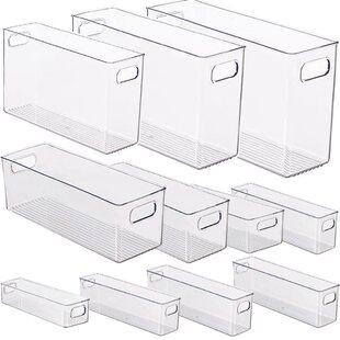 桌面收纳盒窄长型瘦高透明亚克力化妆品厨房橱柜零食工位文具杂物