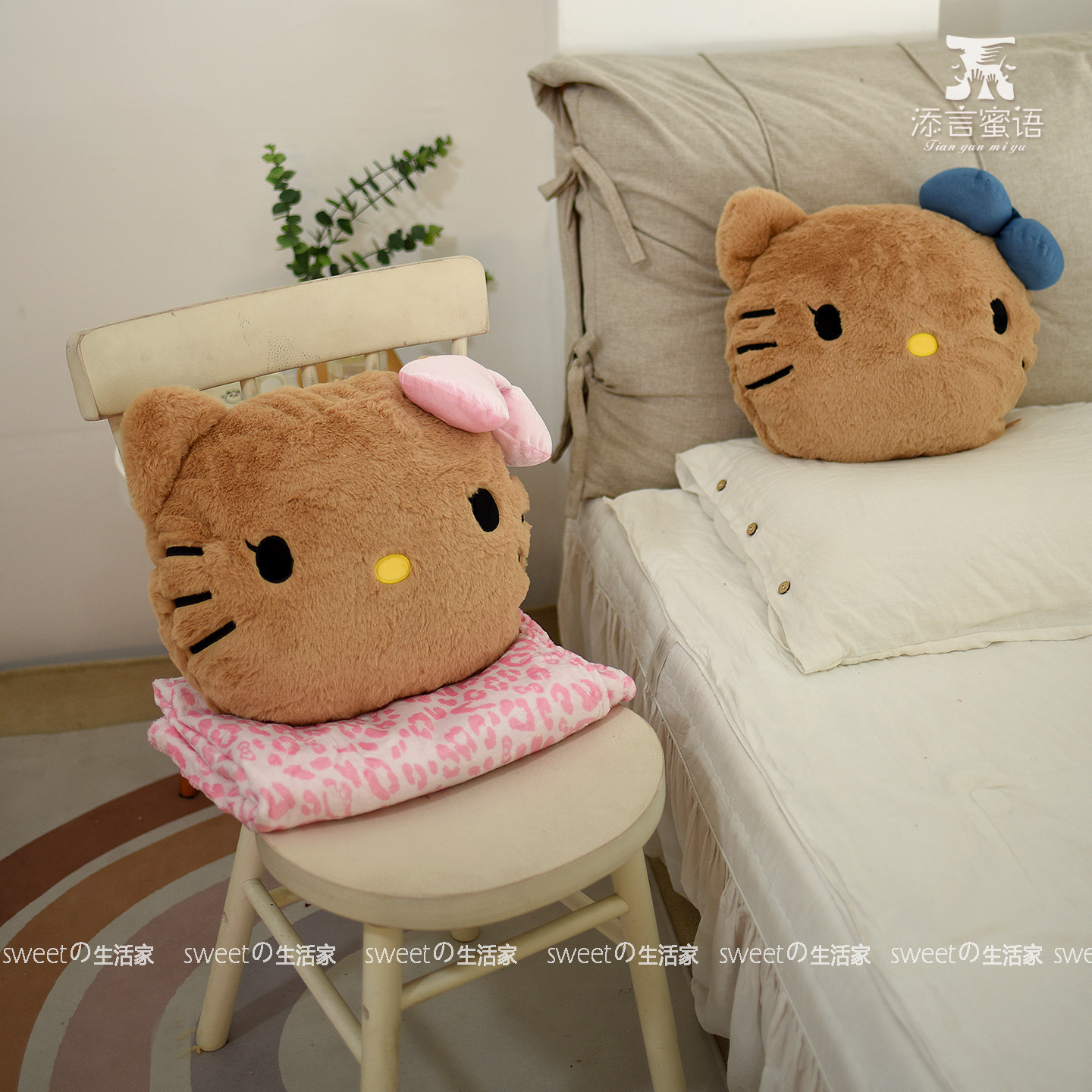 可爱猫咪抱枕珊瑚绒毛毯午休枕盖毯家居沙发靠枕汽车宿舍靠垫礼物