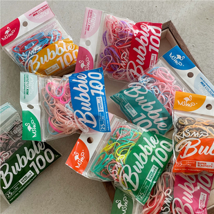 可爱卡通袋装糖果色系儿童一次性皮筋套装 小揪揪扎头发绳新款