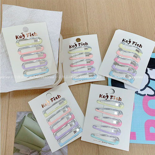 韩系小清新滴油彩虹刘海BB夹