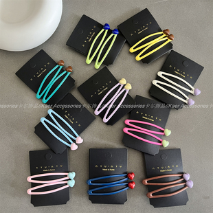 新款多色元气糖果色爱心BB夹甜酷风甜妹百搭刘海夹侧边夹网红头饰