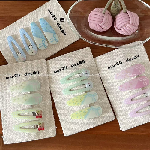 韩系甜美水滴BB夹蝴蝶结发夹