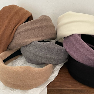 秋冬出街搭配时尚 韩版 发卡拍照发箍 加宽布艺压发头箍 气质轻奢