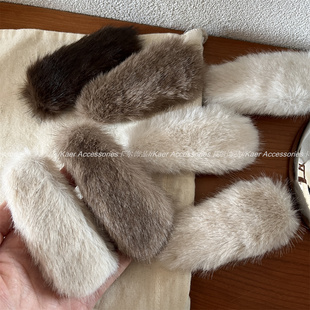 韩版 秋冬仿水貂毛水滴发夹高级感简约刘海夹侧边bb夹子气质碎发卡