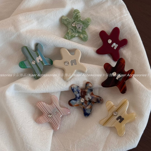彩色醋酸水钻高级感刘海鸭嘴夹