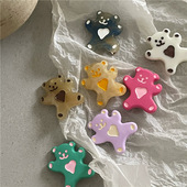 童趣 少女心小动物侧边刘海夹鸭嘴夹新 可爱卡通爱心小熊发夹边夹