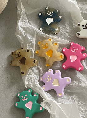 边夹亚克力甜美可爱小熊发夹