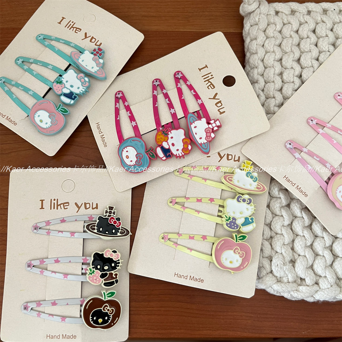 3个装~可爱kitty星星发夹BB夹