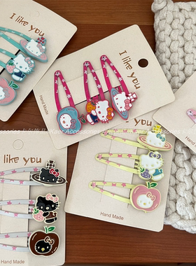 3个装 可爱kitty星星发夹掰掰夹甜妹碎发刘海夹bb夹侧边夹发卡女