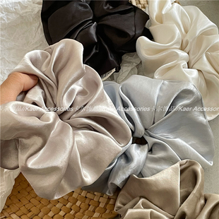柔软丝滑缎面质感布艺褶皱大肠圈发圈 纯色气质马尾束发皮筋头绳