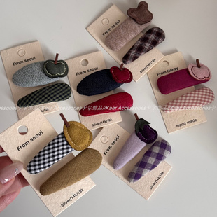 可爱水果布艺BB夹百搭发夹发卡前额碎发夹卡通刘海夹发饰发夹新款