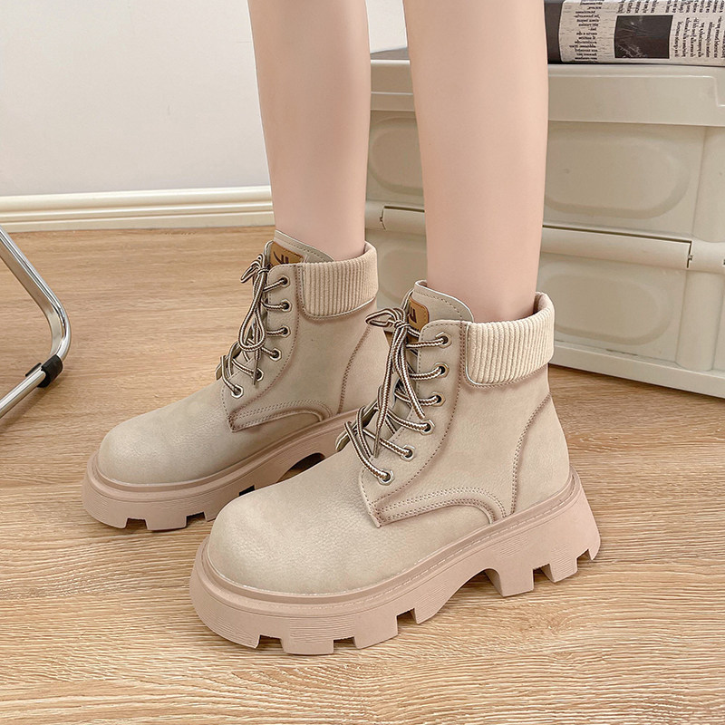 Warrior Riding boots 2022 Autumn new pattern Explosive money Autumn and winter The thickness of the bottom Kick is not bad ins British style chinese rhubarb Bootiein the Women's Shoes, Boots, Riding boots category - from Buy2taobao.com to provide professional Taobao agent buy service