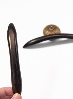 Zang又一雪 双尖黑檀木簪押发 原创反扣式盘发优雅古典传统翘短弯