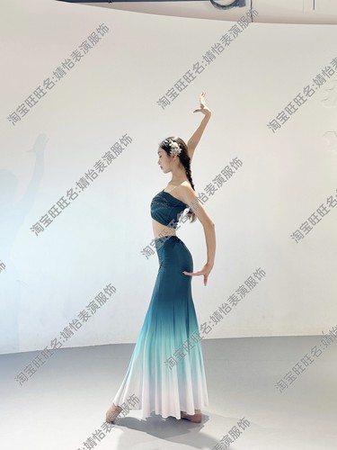 彩云之南孔雀舞修身傣族舞蹈服
