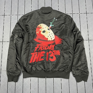 FRIDAY THE 13TH 十三号星期五杰森重工万针刺绣冬季飞行夹克外套