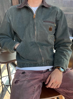 高版本底特律J97重磅洗水朱帆布复古洗水做旧工装夹克外套