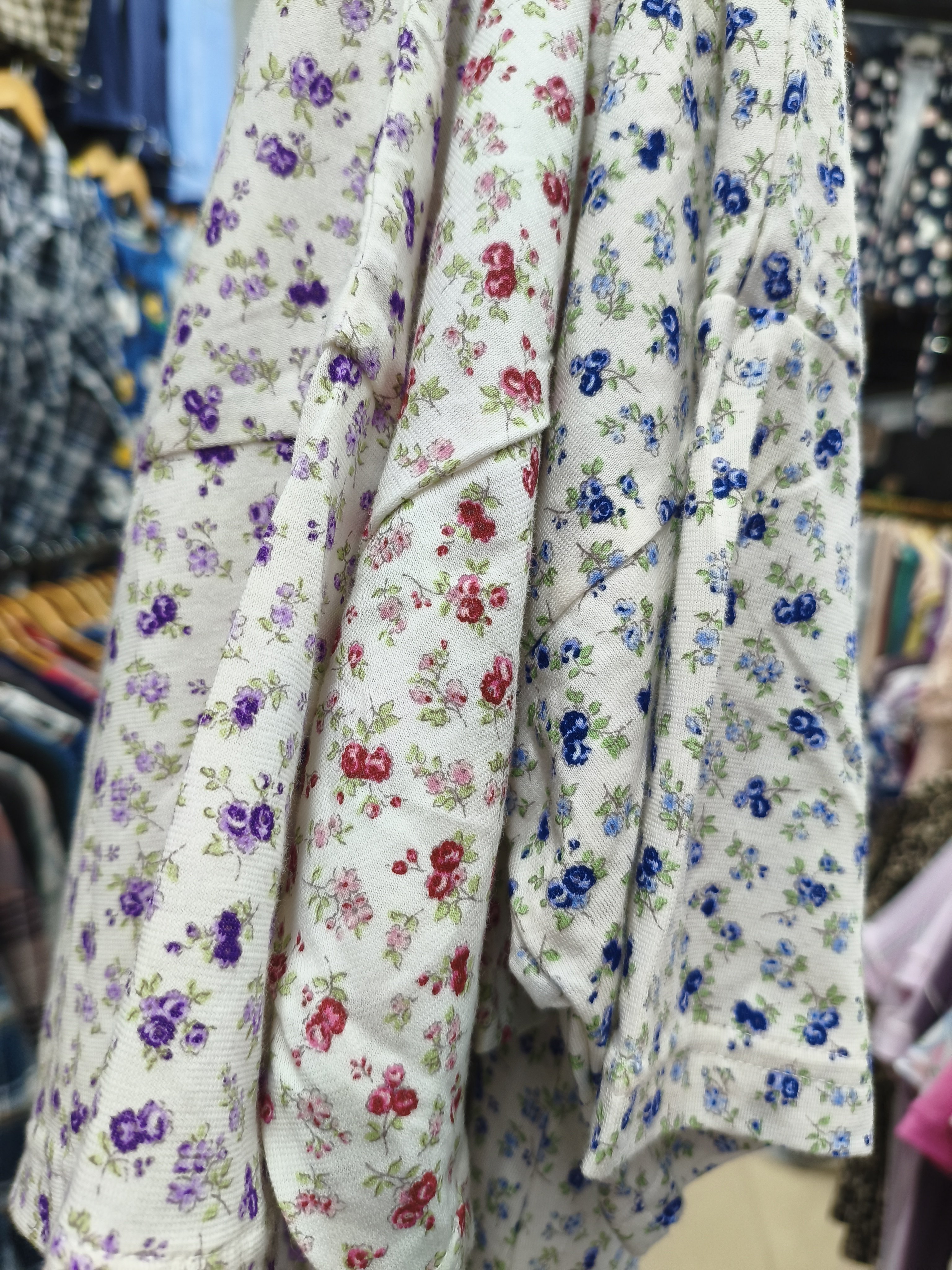 日单小碎花针织全棉汗布吸汗舒适夏季中袖六分裤家居服睡眠套装色
