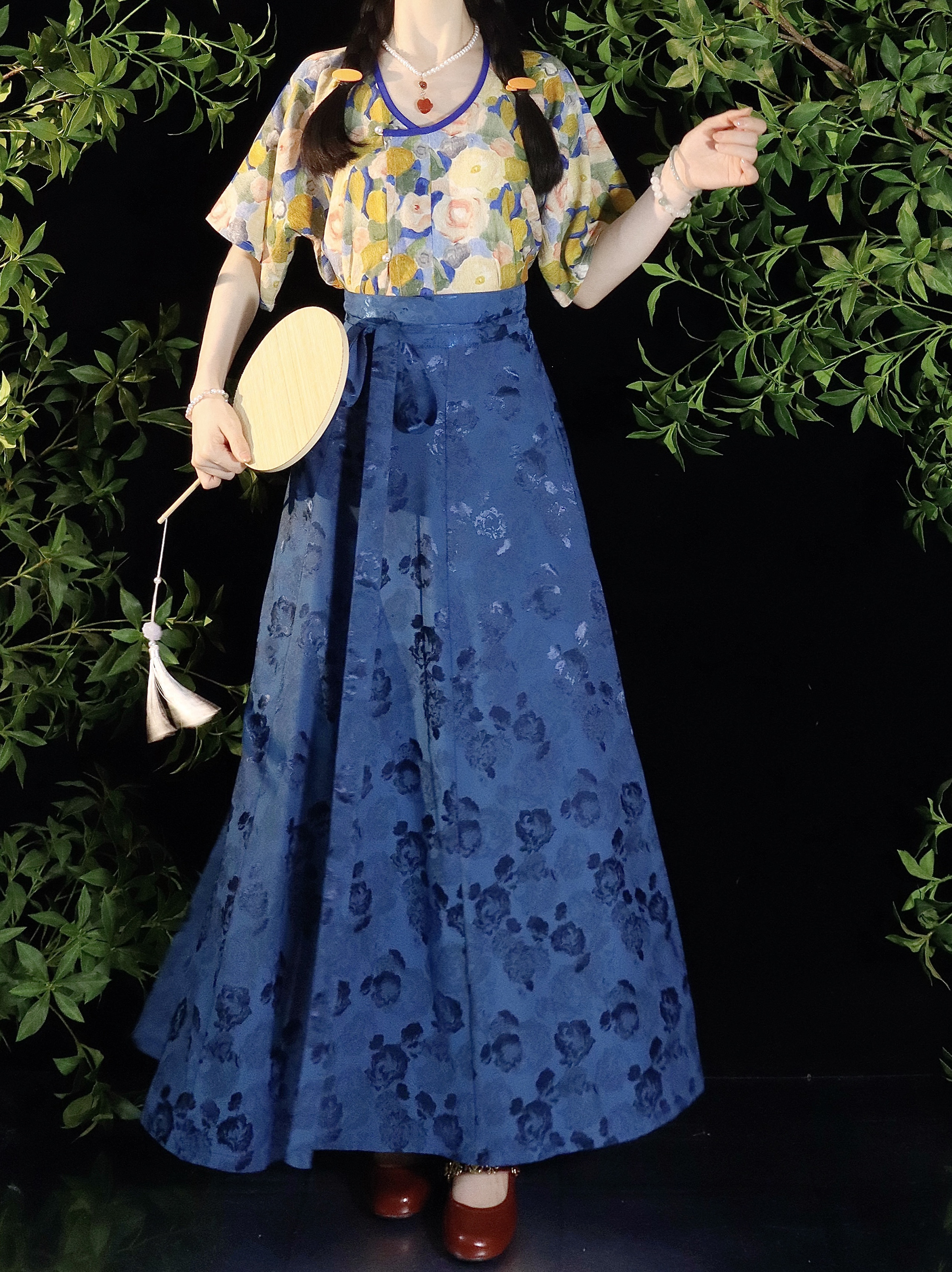 【莫奈花园】画堂春汉服新款唐制高腰修身半身裙显瘦气质十破裙