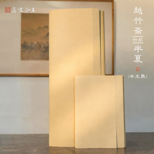 半夏 竹纸越竹斋 半生熟本色厚实手工纸书画皆宜