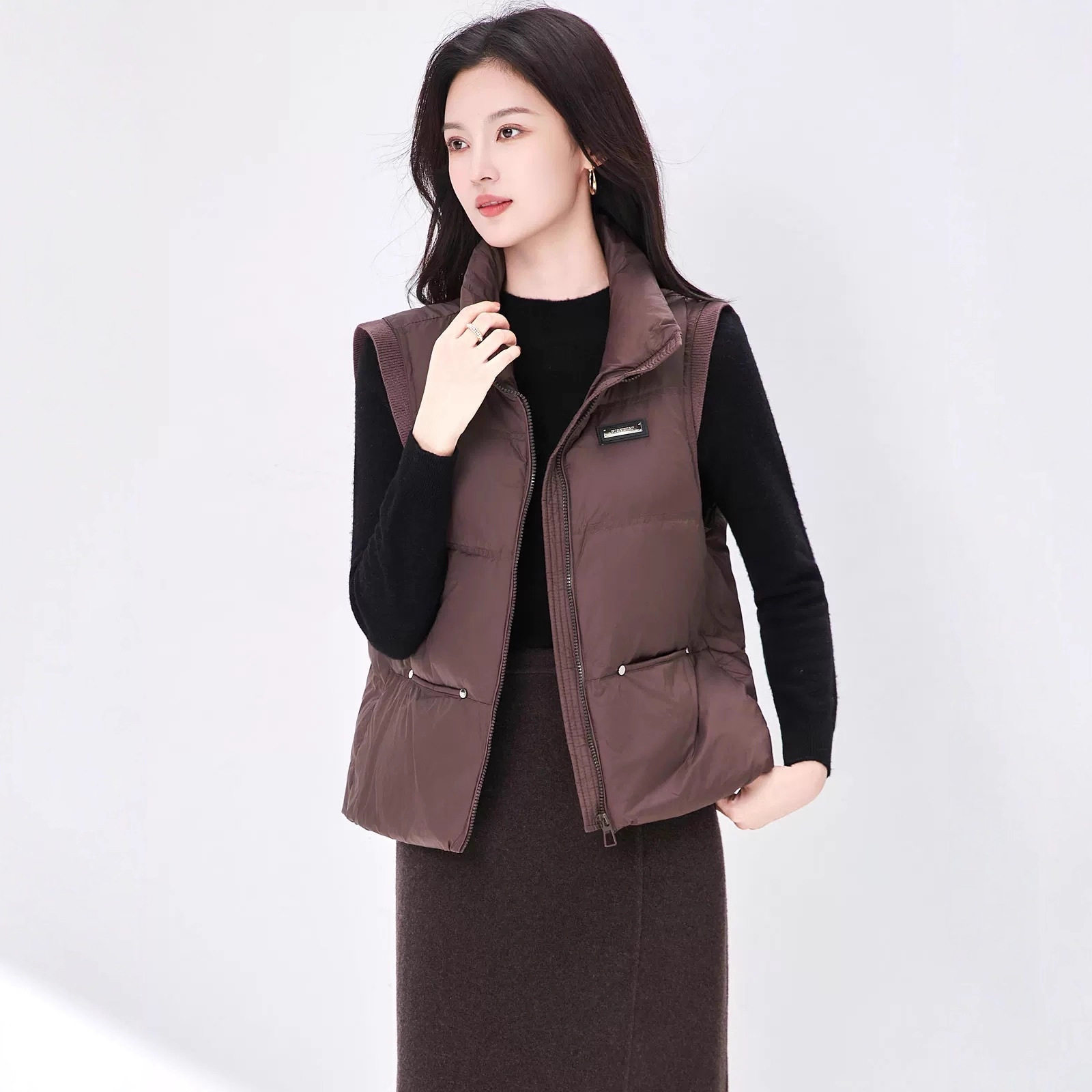 2025新款羽绒马甲女短款立领宽松背心保暖马夹百搭坎肩秋冬季外穿