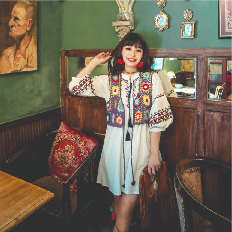 钩花民族风马甲背心女开衫镂空小个子外穿旅游拍照短款手工编织衫,女装/女士精品,马夹,淘宝优惠券,粉丝福利购,淘宝优惠卷