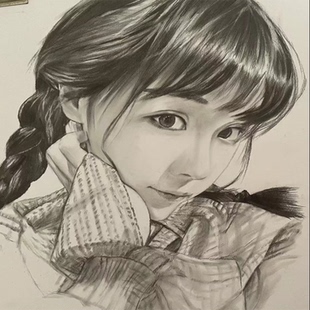 定制真人手绘素描画像肖像人像头像代画生日礼物纯手绘照片转手工