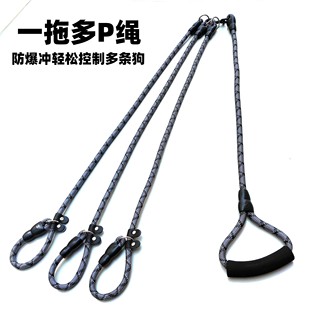 一拖二狗狗牵引绳多只外出双头三只p绳金毛泰迪小中大型犬遛狗P链