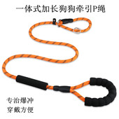 狗狗牵引绳p链马犬金毛一体式 狗链子训练p绳防爆冲中大型犬遛狗绳