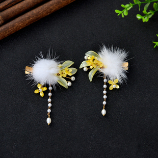 儿童中国风汉服发饰流苏步摇发夹古装女百搭发卡拍摄古风宝宝对夹