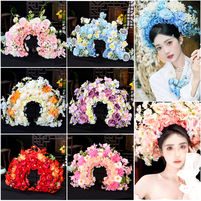 网红爆款国风簪花仿真花新品发箍