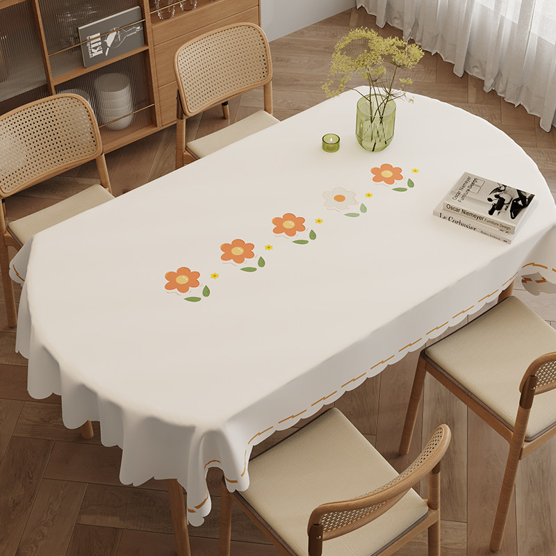 PVC桌布免洗防油防水桌面保护垫子轻奢高级感奶油风椭圆餐桌台布,居家布艺,桌布,淘宝优惠券,粉丝福利购,淘宝优惠卷
