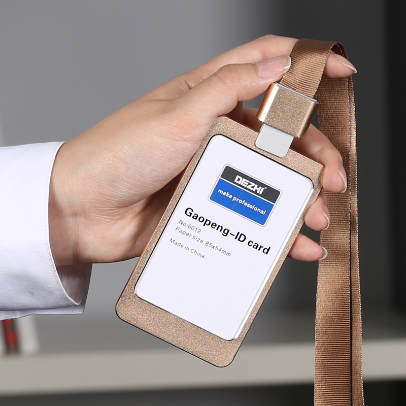 dezhi 胸卡铝合金扣挂绳 挂牌工作牌卡套吊绳 胸卡证件卡定制