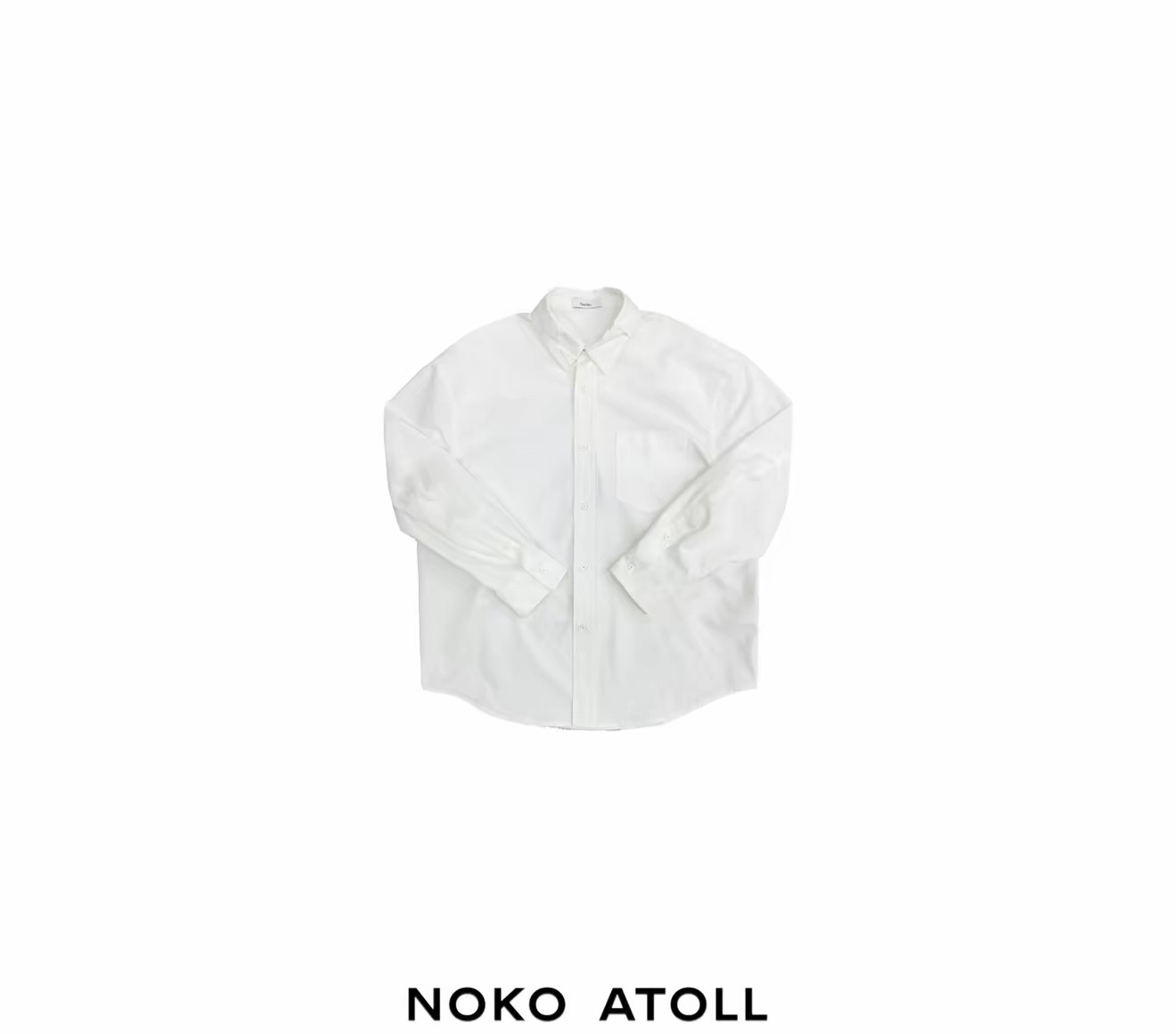 【NOKO】天丝亚麻/褶皱领设计廓形纯色大衬衫