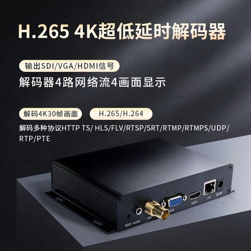 高清sdi h.265 h.264 h265 hdmi vga 组播解码超低延迟4K视频解