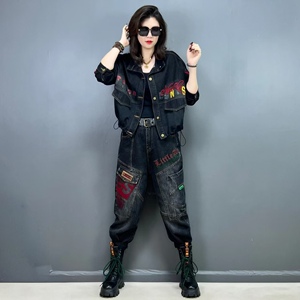 潮牌复古牛仔外套女2025春季新款时尚洋气短款欧货炸街刺绣上衣