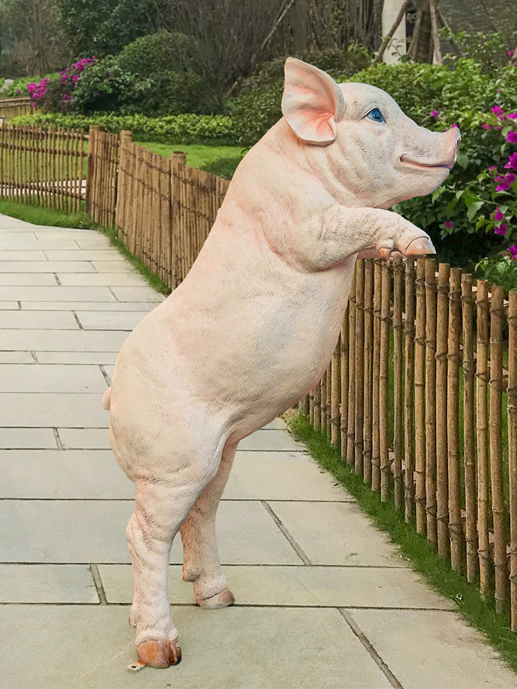 假的仿真超市模型花猪小猪摆件庭院花园院子饭店雕塑香猪摆设装饰