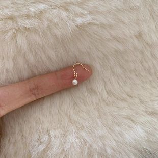 925银针简约复古珍珠耳钩大气小众设计感气质耳钉轻奢高级感耳环