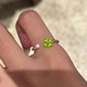 简约小清新绿色四叶草星星戒指清冷感气质独特小众设计开口食指戒