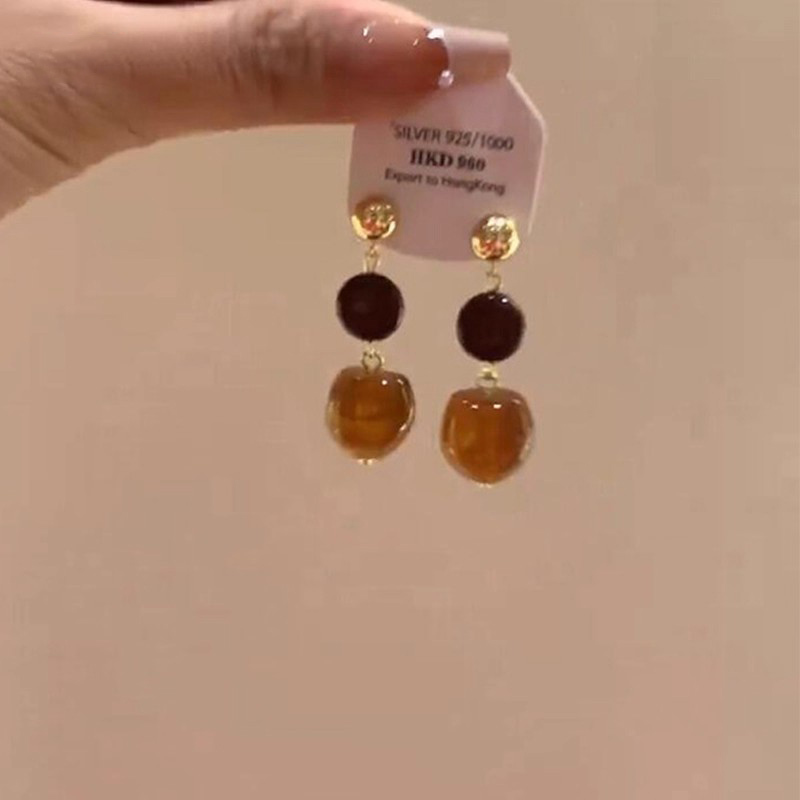 新中式串珠流苏不对称耳环