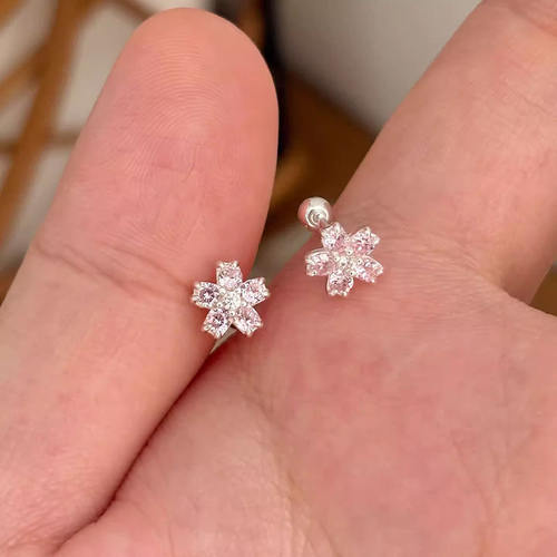 绝美漂亮粉色樱花耳钉