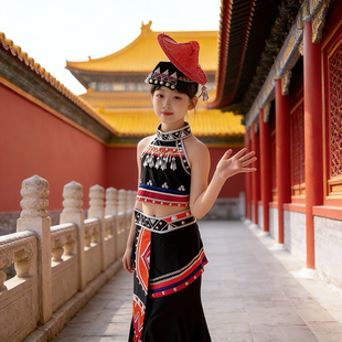 定制原版傣族花腰舞蹈服装《般般入画》 儿童艺考演出服装考级服