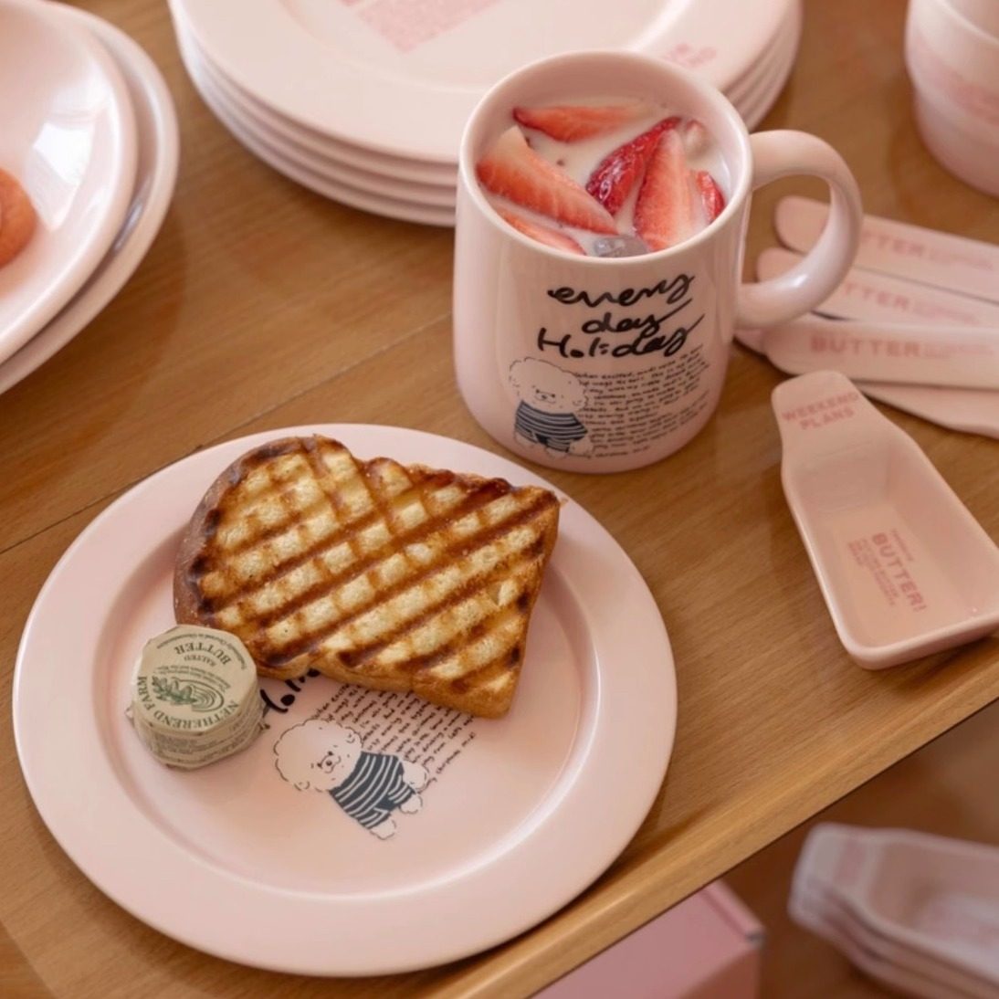 正品授权现货韩国momur weekend8狗狗系列陶瓷马克杯甜品早餐盘碗