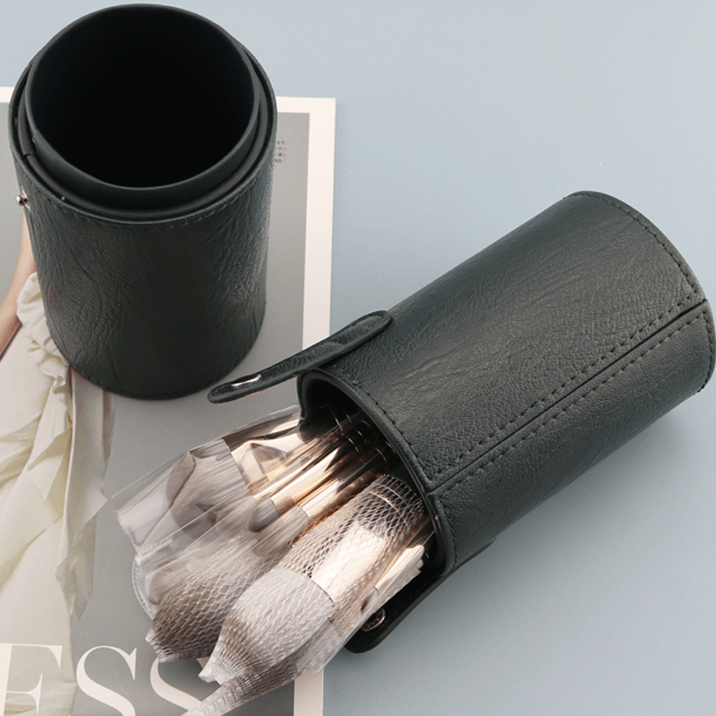 绿色化妆刷收纳桶眼影美妆刷子收纳盒防尘化妆刷桶筒绿云刷桶14支