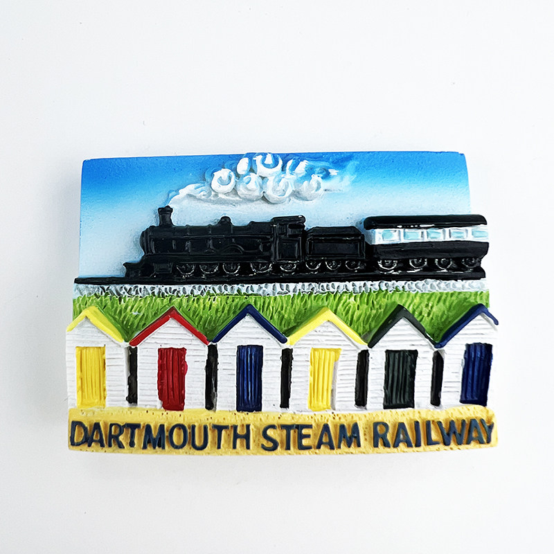 英国伦敦 达特茅斯蒸汽铁路火车旅游纪念装饰立体风景 磁贴冰箱贴