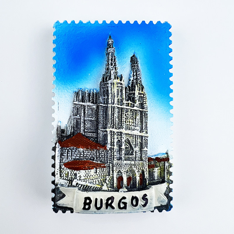 西班牙布尔戈斯大教堂创意旅游纪念装饰树脂工艺品礼物磁铁冰箱贴